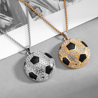 Collier tendance à pendentif ballon de football, accessoires hip-hop, vente en gros
