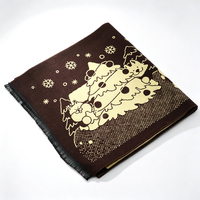 Écharpe en fausse laine jacquard tendance et chaude pour l'hiver, avec un motif amusant de bonhomme de neige et de flocon de neige personnalisé avec logo