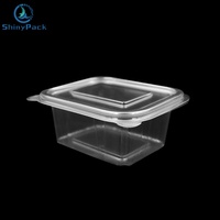 Boîte d'emballage carrée transparente pour plats à emporter, idéale pour salades, charcuterie et aliments frais