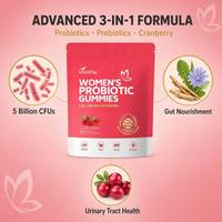 Gummies Probiotiques à la Canneberge pour Femmes (60 unités) pour Améliorer la Densité Osseuse et Soutenir le Système Immunitaire - Supplément Vitaminique