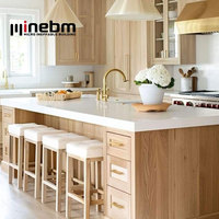 Ensemble d'armoires de cuisine modulaires en bois massif sur mesure de luxe, style classique, armoire îlot, fabricant de meubles de cuisine pour villa