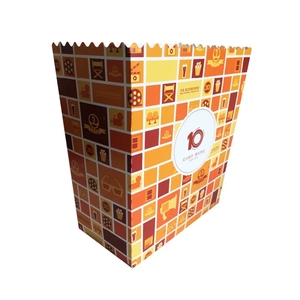 Scatole di Popcorn di cartone usa e getta con stampa personalizzata a strisce bianche rosse stampate per feste di film per feste di nozze scatole di Popcorn - Product Image 4