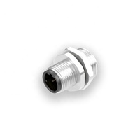 CE RoHS de alta calidad de fábrica al por mayor conector chapado en oro 5 pines M12 D-code enchufe blindado montaje en Panel trasero copa de soldadura IP67
