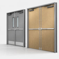 Source Vente d'usine Bâtiment commercial certifié Portes en acier coupe-feu double Portes résistantes au feu au design moderne