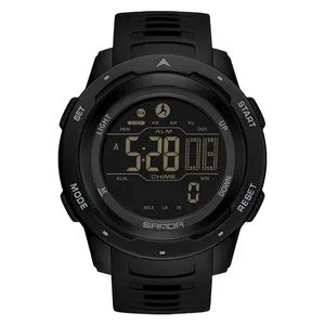 SANDA 2145 New Fashion Men's Electronic Watch For Boys Gift Fashion Luminous Multi-function Sport Waterproof Student Watch reloj