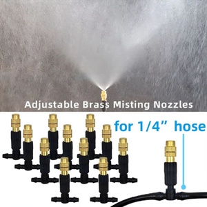 Système de brumisation extérieur pour jardin, irrigation, arrosage, buses atomisatrices en laiton 1/4'', tuyau 4/7mm pour patio et serre - Product Image 3