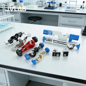 Abrazadera <span class=keywords><strong>de</strong></span> <span class=keywords><strong>Laboratorio</strong></span> <span class=keywords><strong>de</strong></span> Doble Cabezal, Estilo Británico/Alemán, <span class=keywords><strong>de</strong></span> Aleación <span class=keywords><strong>de</strong></span> Cobre, Hierro y Aluminio, con Marco <span class=keywords><strong>de</strong></span> Hierro y Fijación Superior para Cables - Product Image 1