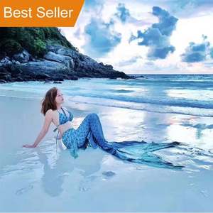 Vendita calda brasiliana Set di costumi da bagno Bikini a coda di sirena con pinna impermeabile con stampa monostrante per nuotatori taglie forti - Product Image 3