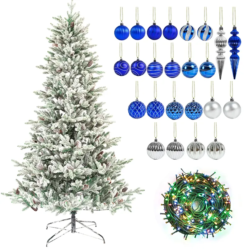 Grand arbre de Noël coloré ornement spinners jupe support cristal résine fil blanc arbre de Noël