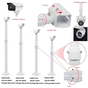 Suporte telescópico para câmera, equipamento de segurança em liga de alumínio, suporte universal para monitoramento de <span class=keywords><strong>CCTV</strong></span>, base de fio oculto