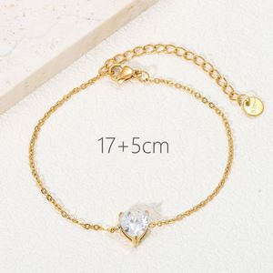 Ensemble collier et bracelet en zircon en forme de cœur, chaîne en cuivre style bambou, pour femme, tendance et simple - Product Image 2