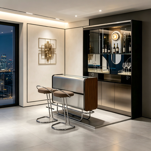 Vitrine haute de luxe, design moderne, en acier inoxydable 304, pour vin, idéale pour villa et manoir, pièce maîtresse au design intégré - Product Image 3