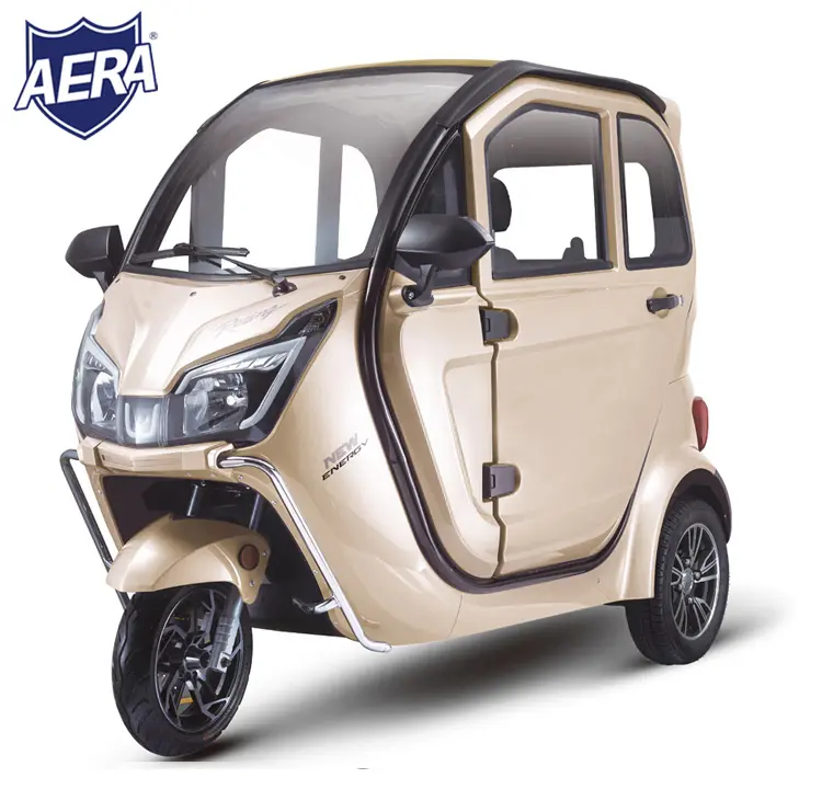 AERA Best price fully enclosed Electric cabin scooter 2000w big power 50km max speed with 3 seater 3 wheel motorcycle scooter