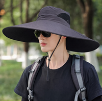 Cappello Estivo da Uomo per Protezione Solare, Cappello da Pescatore con Ampia Tesa per Escursionismo e Pesca, Anti-UV, Copre il Viso