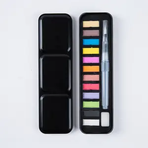 12 수채화 페인트 스마트 주석 상자 패키지 인기있는 휴대용 고체 블록