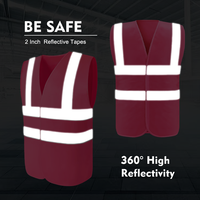 In Stock Pink & Purple Reflective Safety Vest with Flexible Hook & Loop Closure Customizable Logo High Visibility Workwear