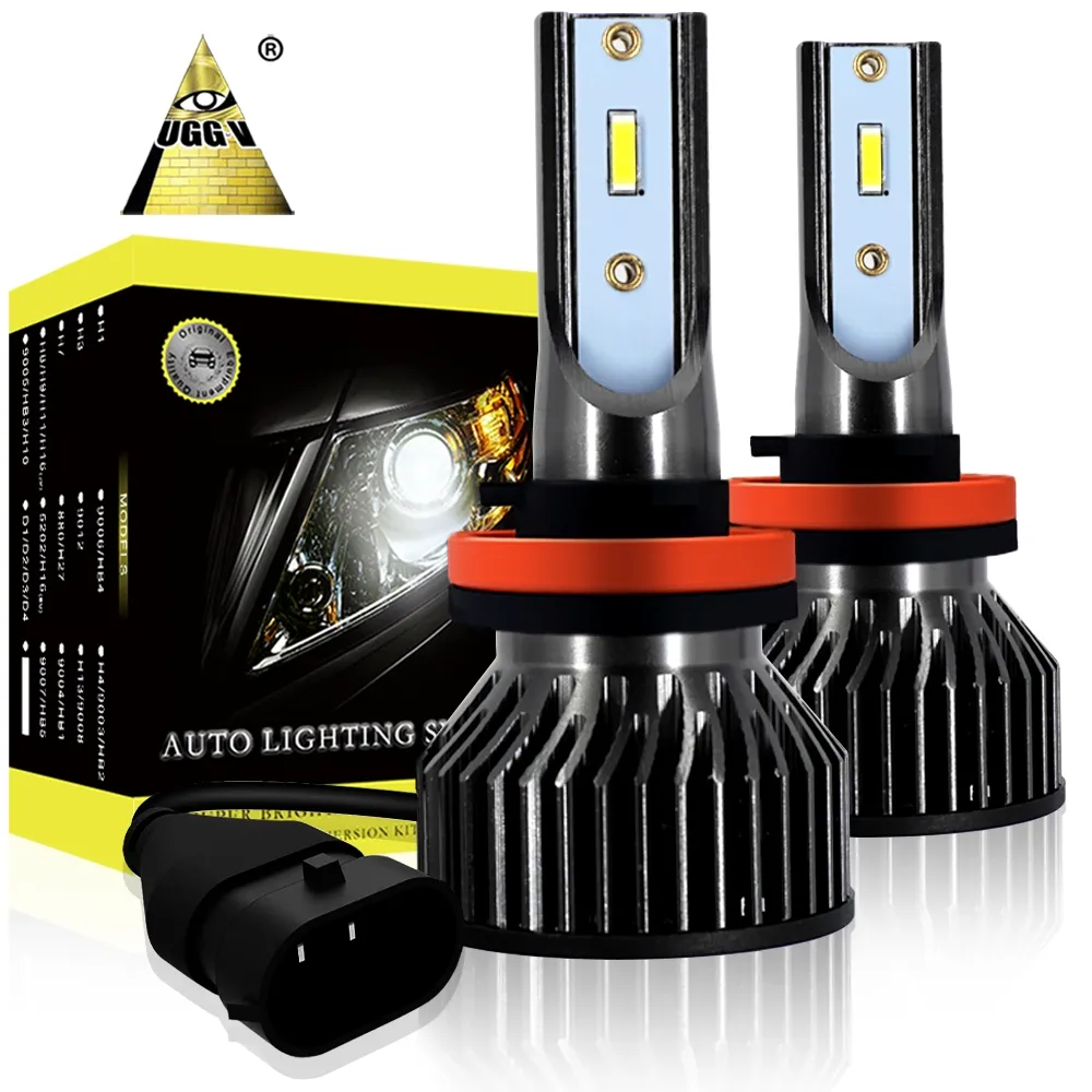 Bombilla LED para faro de coche T5S H1 H3 H4 H7 H8 H9 H10 H11 H13 9004 9005 9006 9007 para 80 vatios 9000 lúmenes accesorios universales para coche