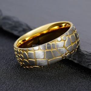 POYA Confortable Minimaliste En Acier Inoxydable Anneau Plaque Or Rose Or Hommes Femmes Fêtes D'anniversaire Festivals Vacances En Gros - Product Image 6