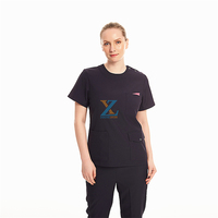 Multi Pocket Hommes Femmes Nursing Scrubs Suit Short Sleeve Unisex Medical Scrubs Uniforms Sets