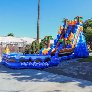 Toboggan aquatique gonflable tropical haut <span class=keywords><strong>de</strong></span> gamme avec piscine en forme <span class=keywords><strong>de</strong></span> palmier marbré, certifié/sûr - Product Image 5