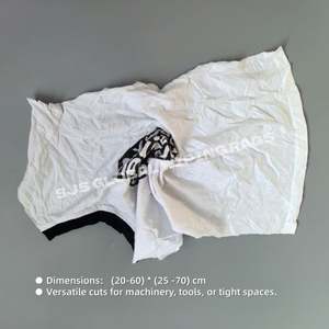 Chiffons en coton blanc imprimé abordables en vrac, qualité industrielle, pour essuyage industriel - Product Image 3