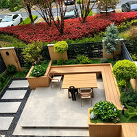 Planches de terrasse WPC co-extrudées à face unique, à bords carrés, lisses, emboîtables, antidérapantes, anti-poussière, résistantes aux taches, modernes, pour jardin et extérieur