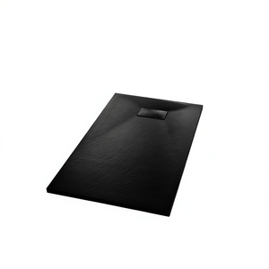 Base de Ducha Rectangular Negra Smc de 35.4x27.6 Pulgadas con Drenaje Lineal Central para Instalación en el Suelo del Baño - Product Image 1