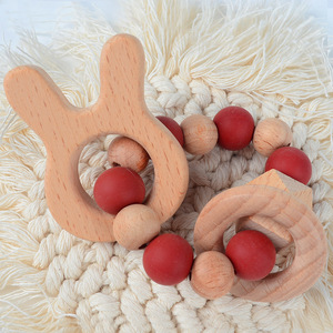 Anneaux de dentition en bois de frêne souple Shine Pep, jouet musical pour nouveau-né, bracelets unisexes pour le soin et le jeu, 0-24 mois - Product Image 3