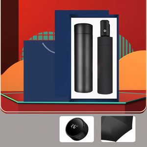 Coffrets cadeaux promotionnels personnalisés IStapromo avec logo, publicité, meilleures ventes 2020, ensemble cadeau 2 en 1 : tasse isotherme et parapluie pour le bureau - Product Image 4