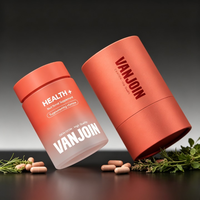 Pot en verre mat noir 250 ml 500 ml pour capsules, conteneur de vitamines pour marque de produits nutritionnels, emballage vide personnalisé pour suppléments avec logo