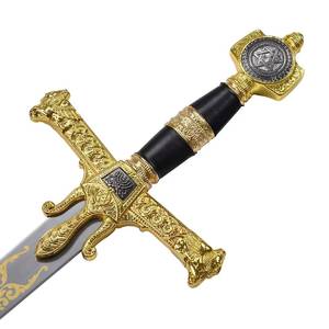 Épée longue du roi Salomon en acier inoxydable de luxe, trois couleurs, 46 pouces, finition miroir, pour décoration murale - Product Image 3