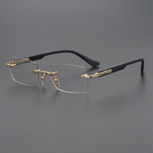 Nuevas Monturas de <span class=keywords><strong>Gafas</strong></span> de Moda Ultraligeras Retro Reciclables Perforadas sin Marco Cuadradas con Filtro de Luz Azul para Hombres - Product Image 2