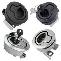 Heavy Duty Flush Fenêtre coulissante Bateau Cam Matériel Pull Noir En Plastique RV Grade Pont Slam Flush Marine Loquet En Alliage De Zinc Panneau Serrure