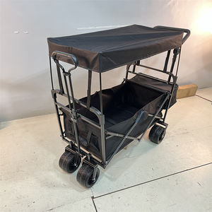 <span class=keywords><strong>Portail</strong></span> pliant pliable Wagon utilitaire Camping en plein air plage chariot jardin parc chariot 4 roues fortes poignée réglable - Product Image 5