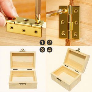 Mini Bisagra Dorada de Acero Inoxidable para Muebles, Cajas de Regalo de Madera y Puertas de Armario - Product Image 2