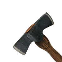 Hache de survie tactique à double tête pour le combat en plein air Tête de hache en acier inoxydable sur manche en bois pour le camping et le fendage du bois