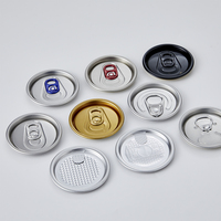 Couvercles de boîtes de conserve rondes en aluminium pour boissons gazeuses, bière, etc., avec anneau de traction de qualité alimentaire, faciles à ouvrir, avec impression personnalisée