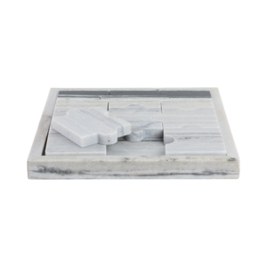 Gioco di puzzle con piano in pietra quadrato per tavolino da soggiorno, decorazione per casa e ufficio, pietra Banswara - Product Image 3