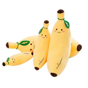 Banane peluche cuscino giocattoli grande vendita Multi-size piumino cotone riempimento morbido sorriso viso frutta gialla carino sacchetto del OPP Unisex 2 pezzi 35-120cm