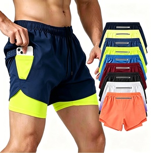 Custom Logo Mens Mid Waist Solid Gym Compression Shorts Performance Moisture Wicking Training Running Athletic Shorts 5 Inch