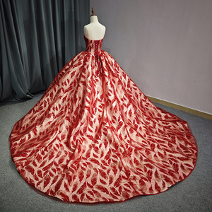 Jancember 6657 Classique Rouge Chérie Brillant Dentelle Soirée Vestido De Fiesta Para Mujer - Product Image 4