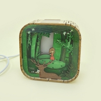 Idée créative de loisir créatif : Projet de menuiserie pour enfants, veilleuse en bois à faire soi-même, puzzle 3D, jouet éducatif de dessin animé pour enfants de 5 à 7 ans, lumière LED
