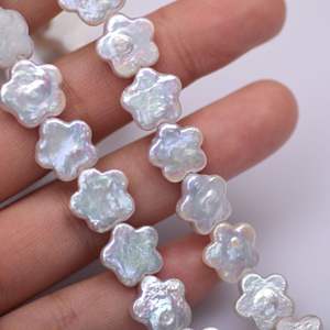 Perlas de Agua Dulce Naturales con Forma de Flor de Ciruelo Barroca de 12-13 mm, para Hacer Collares Hechos a Mano, Perlas Sueltas Semiterminadas - Product Image 4