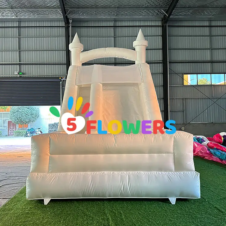 Personalizado tobogã branco gonflable molhado seco waterslide inflável water slide com piscina para venda