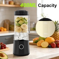 Draagbare zelfreinigende elektrische blender 6 roestvrijstalen messen Mini-sapcentrifuge USB oplaadbaar 400 ml waterdicht buiten auto RV