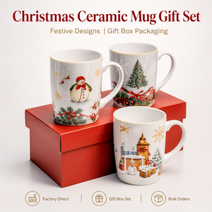 Taza de Café Personalizada de Cerámica, Taza de Cerámica Vintage con Diseño Navideño, Personalización OEM ODM al por Mayor - Product Image 1