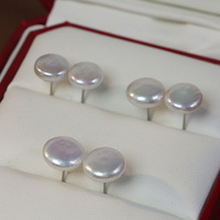 Boucles d'oreilles clous baroque en perles d'eau douce naturelles blanches à petits boutons, en argent S925, unisexe, directement de l'usine, en stock, pour femme