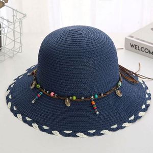 Sombrero de Paja para Mujer, Protección Solar para la Playa, Verano, Venta al por Mayor, con Decoración de Lazo - Product Image 6