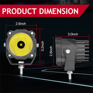 ไฟสีเหลืองอำพันหรือสีขาว2ชิ้นไฟ LED ทำงาน2.6นิ้ว54W รูปแบบลำแสงเฉพาะจุดสว่างมาก - Product Image 2