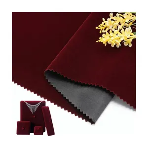 Top selling supersoft drawstring bag flock fabric flock 100% polyester panne knitting velvet fabric